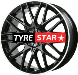 CMS C25 7x17 5x108 ET42 Diamond Rim Black Gloss